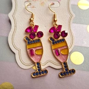 Pink wine earrings